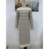 Slim Fit Women's Sweater Striped Long Skirt Dress