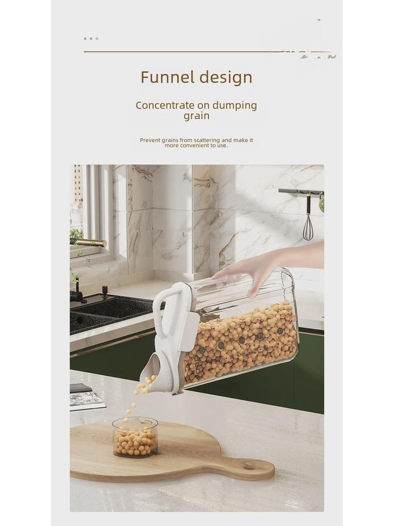 Transparenter Aufbewahrungsbehälter für Lebensmittel - Feuchtigkeits-, Insekten- und Staubdicht mit Messskala für Getreide und Speiseöl.