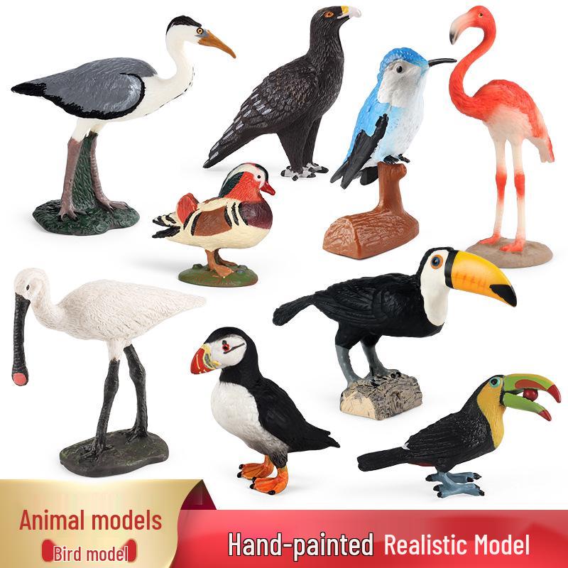 Children's Cognitive Bird Model: Black-faced Spoonbill & Bald Eagle Decor Gift