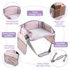Carseat Table Tray for Kids Polyester Toddler Travel Lap Desk and Organizer with Padded Shoulder Strap Baby Safety Seat Fence