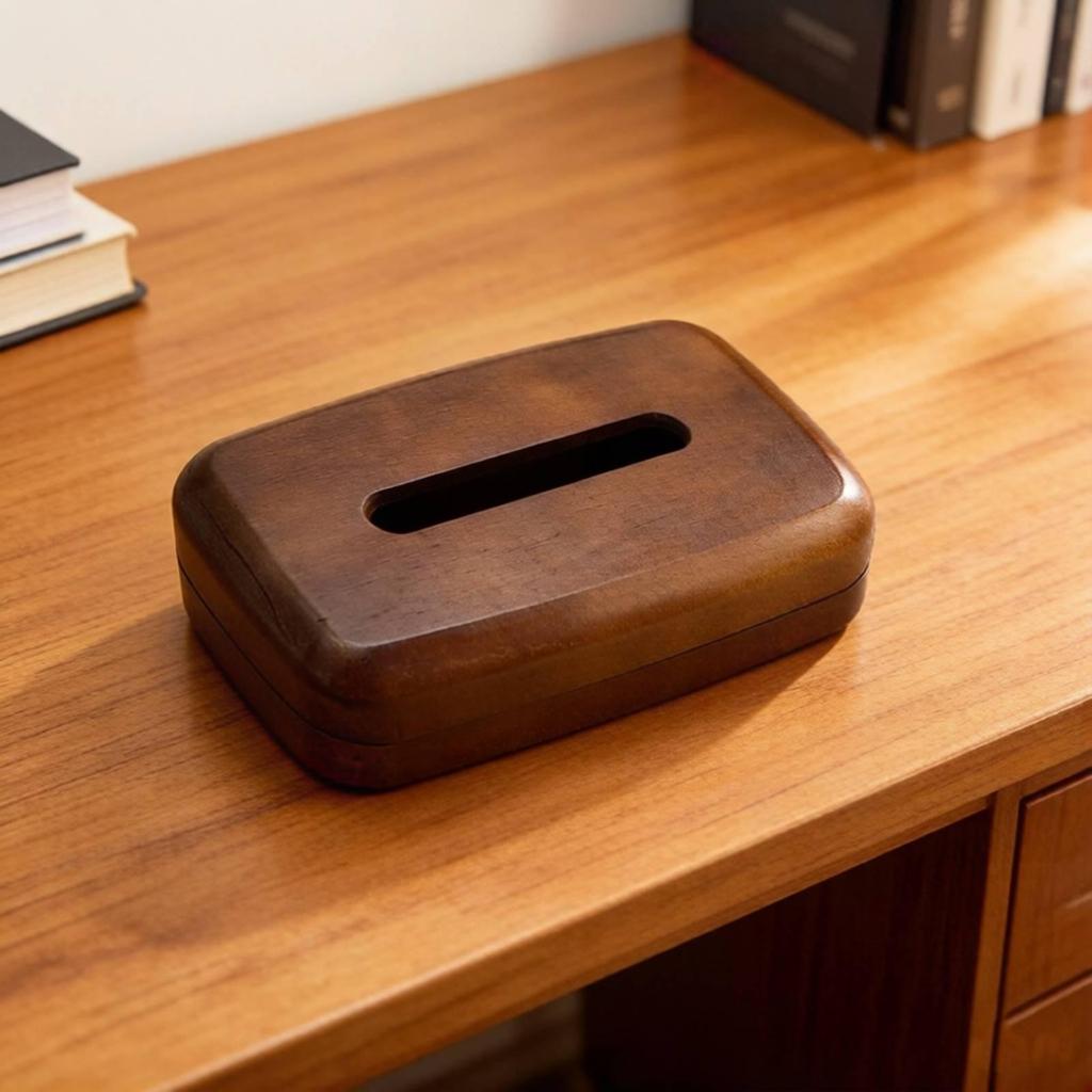 Rectangular Tissue Box Tabletop Wood Decorative for Living Room