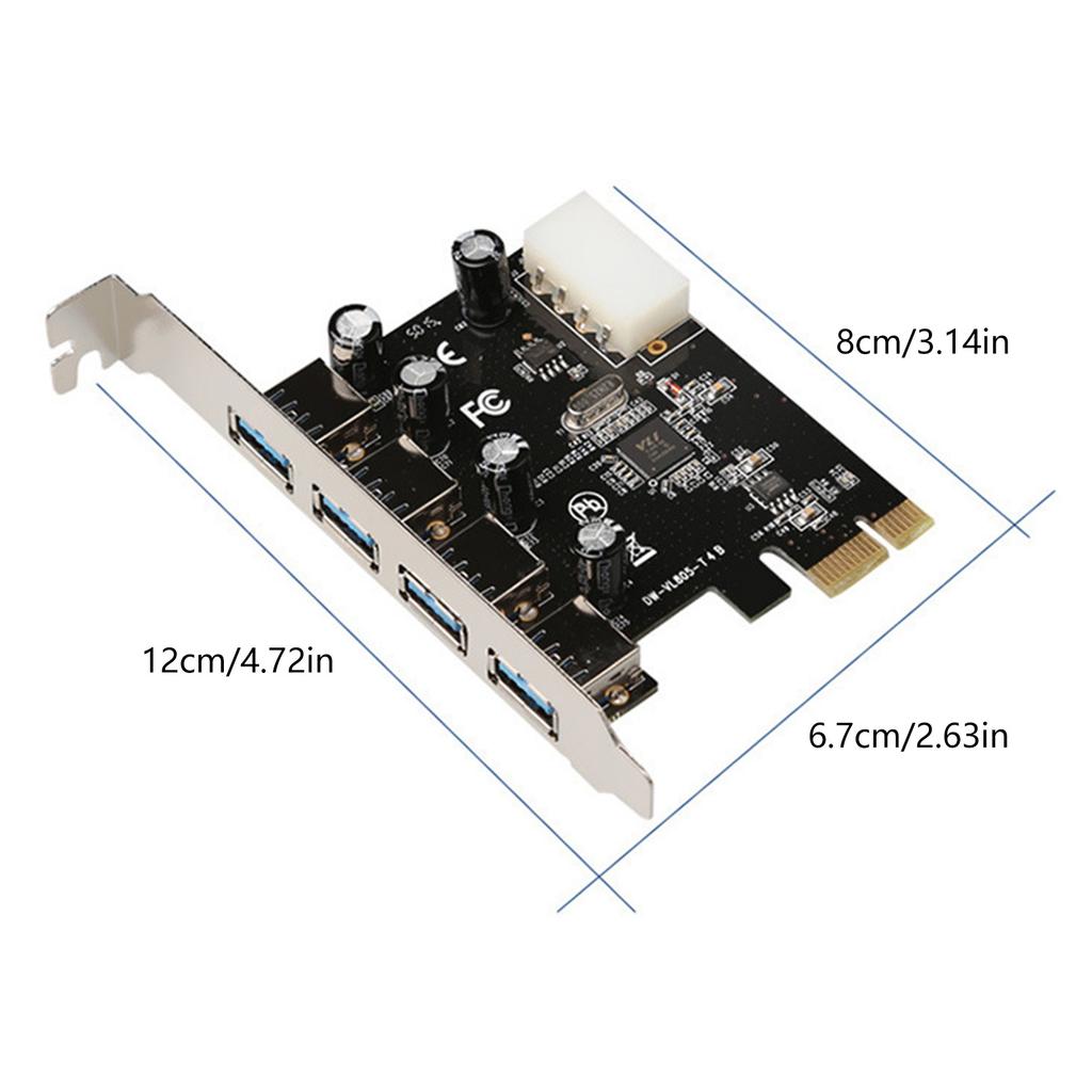 2/4 Port PCIE to USB3.0 Expansion Card USB3.0 2/4 Port PCIE Card Desktop USB3.0 Adapter Controller Adapter for PC