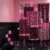 Dark Pink Leopard Shower Curtain Hot Pink Geometric Cheetah Print Shower Curta for Girls Bathroom Decor, Waterproof Fabric 70 x 72 inch with Hooks