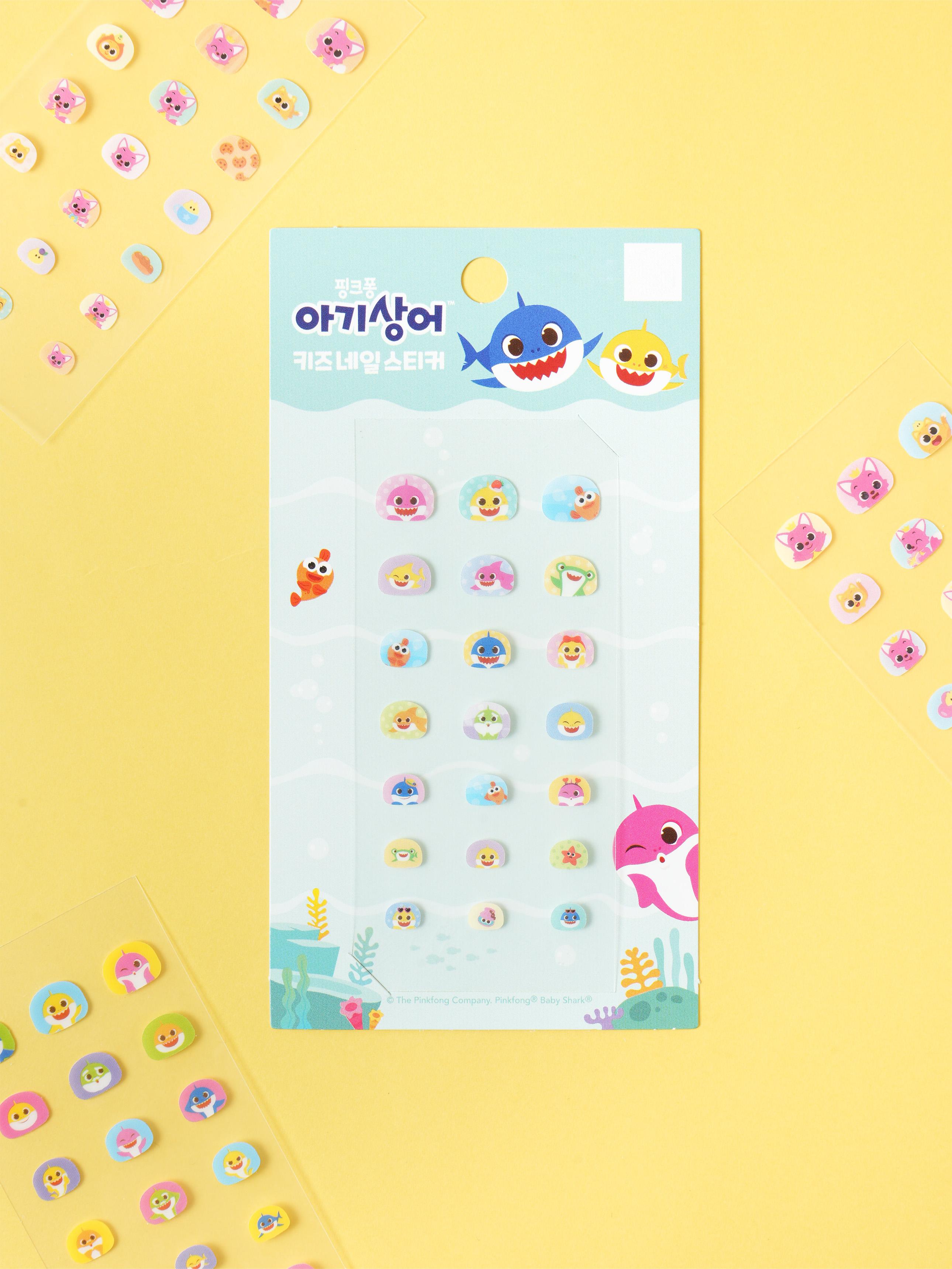 Pinkfong Baby Shark Kids Self-Adhesive Nail Art Stickers 1ea