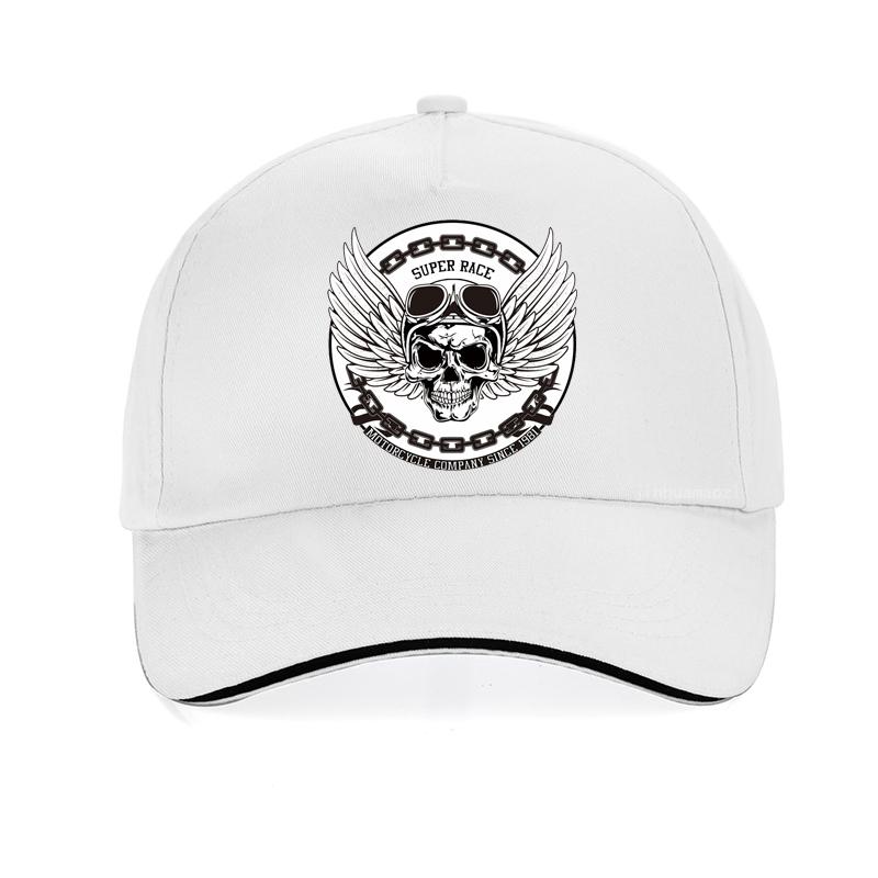 Fashion Super Race Motorcycle Baseball Cap Men Motorcycle Company Since 1981Hip Hop Cap Summer Winged Skull Punk Hats