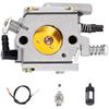 Replacement Carburetor Kit for Fuel-Powered Saw Engines with High Voltage Ignition Coil Fuel Pipe and Oil Filter