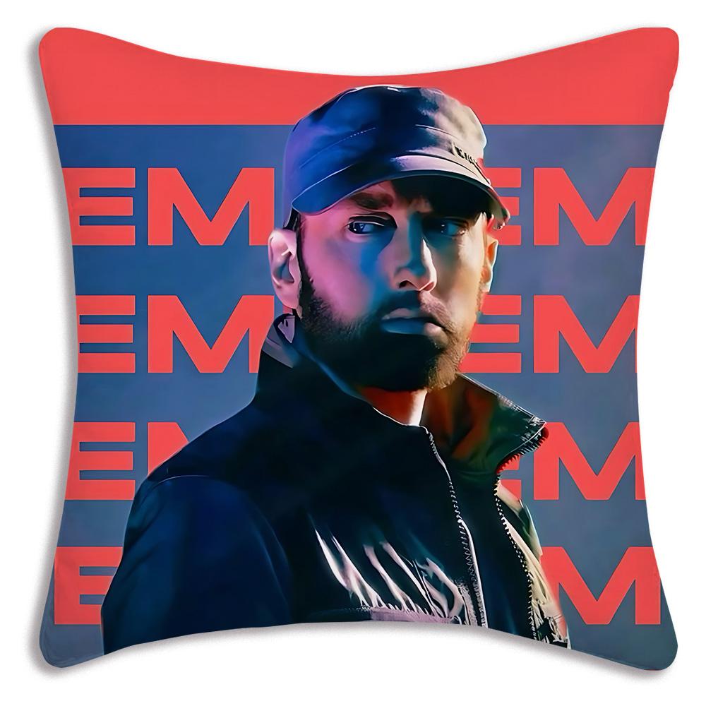 Hip Hop Rapper Eminem Pillow Covers Cartoon Sofa Decorative Home Doublesided Printing Short Plush Cute Cushion Cover
