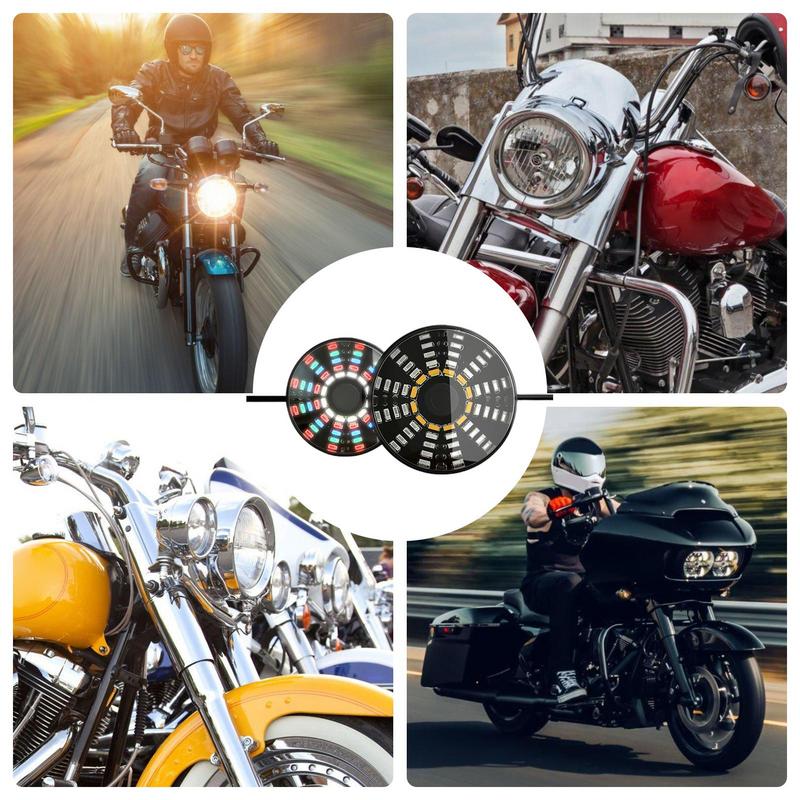 Feux Pour Motos Feux LED Feu Clignotant 12V Feu Arrière Rond Éclairage Ambiant Décoratif Feux de Route Moto