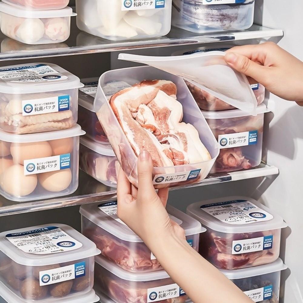 With Lid Refrigerator Organizer Transparent Sealed Fresh-Keeping Box Antibacterial Food Grade Frozen Storage Box
