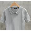 Summer Men's Business Casual Lapel Short Sleeve Knitted Solid Color POLO Shirt