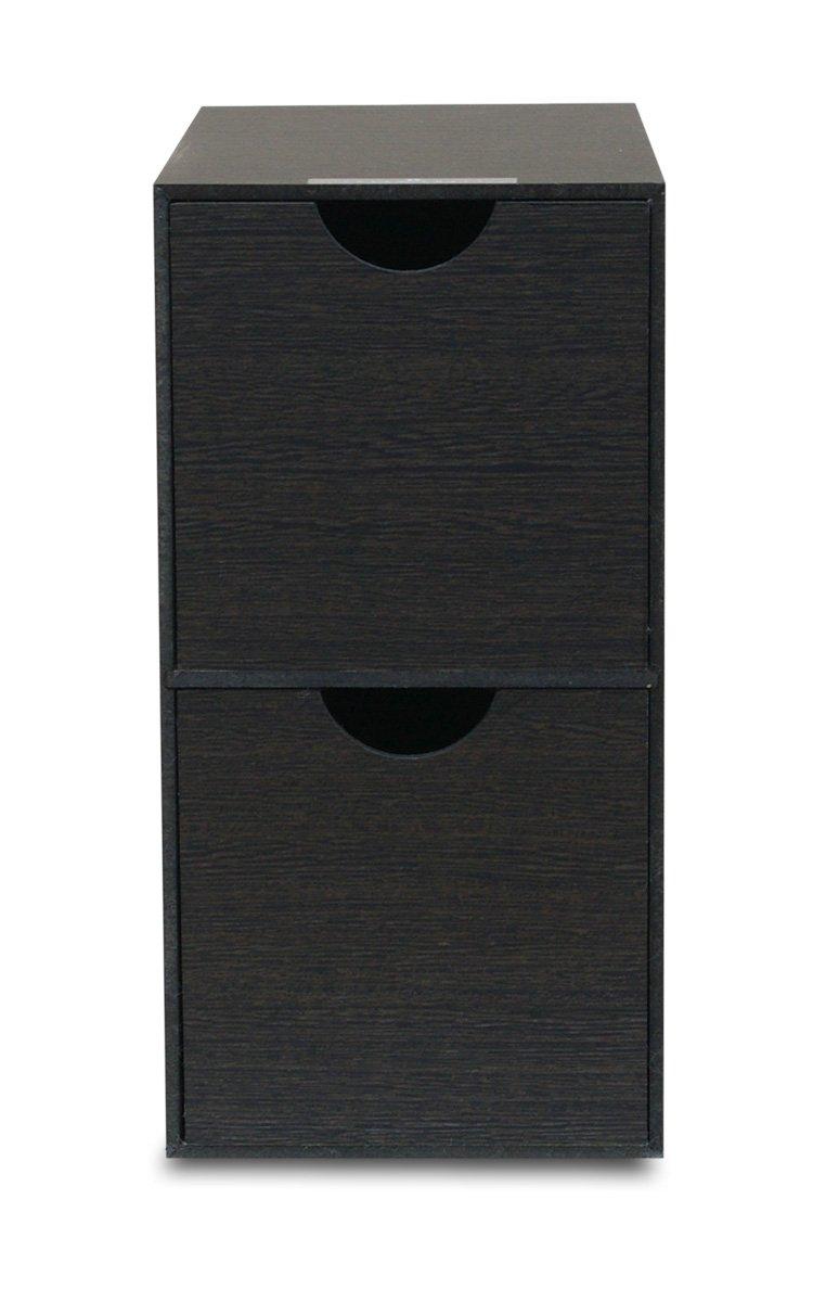 

Bosk Basque Storage Стильный деревянный ящик для хранения для маленького портативного настольного столика, под дерево, сделано в Японии TATSU-CRAFT Ящик, маленький, 2-ярусный, черный, узкий,