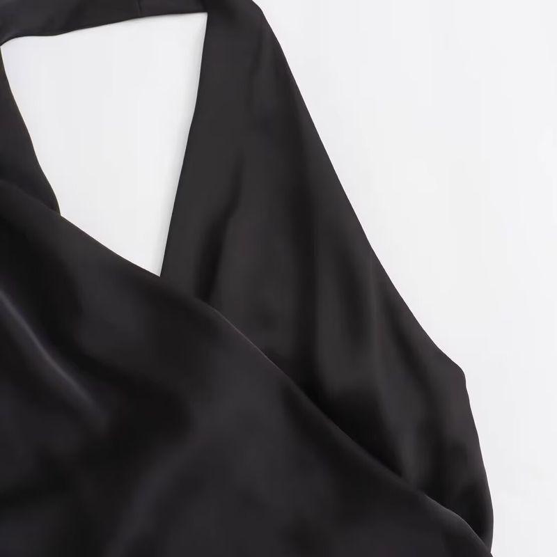 Kaslead New Women Clothes Western Style Fashion Silk Satin Texture Neck Collar Top 7969240 800