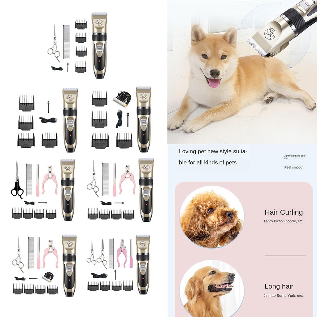 Pet Animal Hair Trimmer Kit Adjustable Cordless Pet Haircut Electric Shaver
