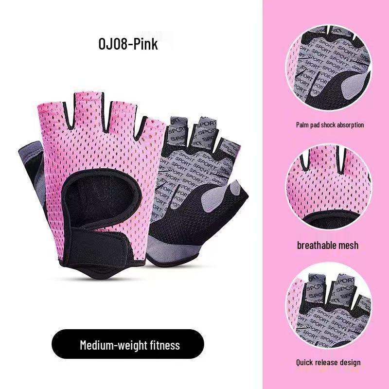Men's & Women's Anti-Slip Fingerless Fitness Gloves - Wrist Support, Lightweight Summer Design for Cycling and Training