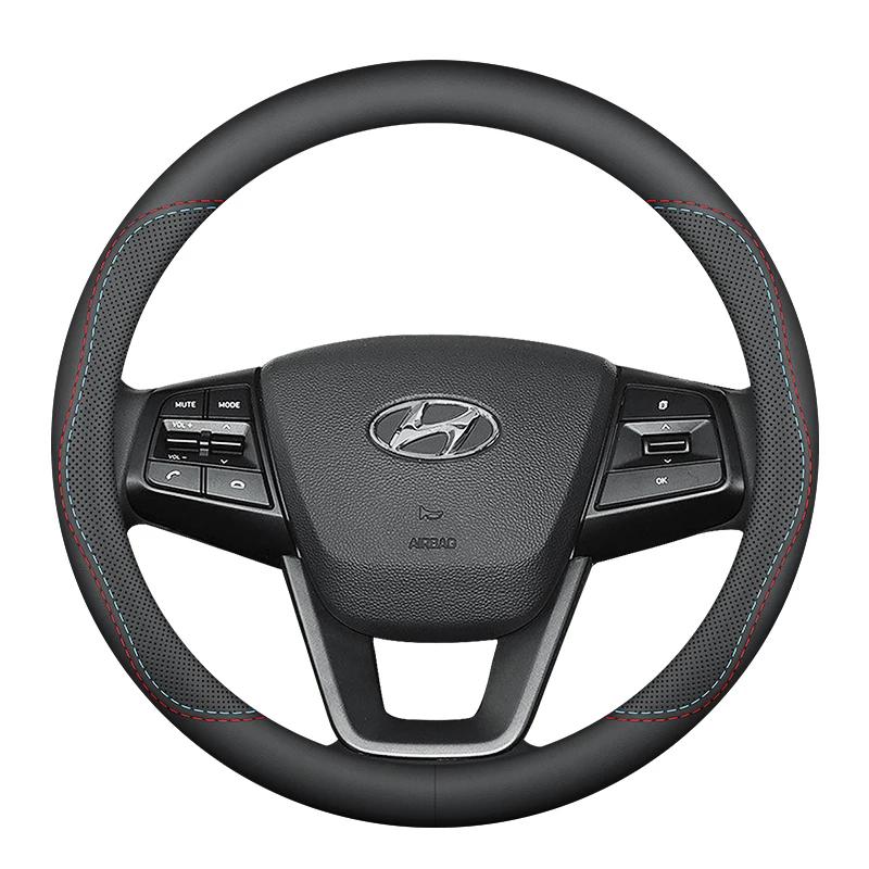 Auto Lederlenkradabdeckung für Hyundai i20 i30 Elantra KONA N Line 2013 - 2019 2020 2021 2022 2023 2024 2025 Zubehör
