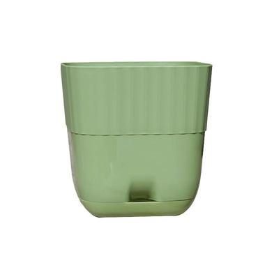 Nordisk Lys Luksus Ekstra Stor Fortykket Resin Blomsterpotte med Fat for Balkong & Stue, Pustende Rotkontroll.