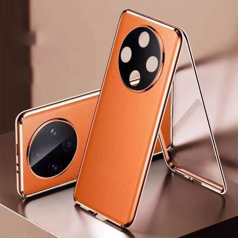 Etui na OnePlus ACE 2 3 3V 11 12 13 Pro, Aluminiowy Bumper z Bokami z Hartowanego Szkła i Skórzanym Tyłem, Bumpery na Telefon