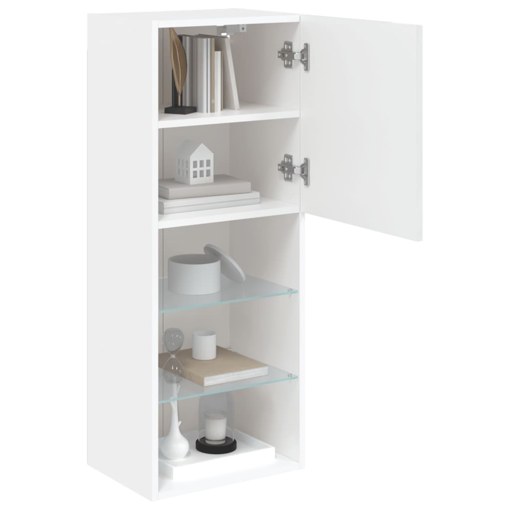 TV Cabinet with LED Lights White 40.5 X 30 X 102 Cm