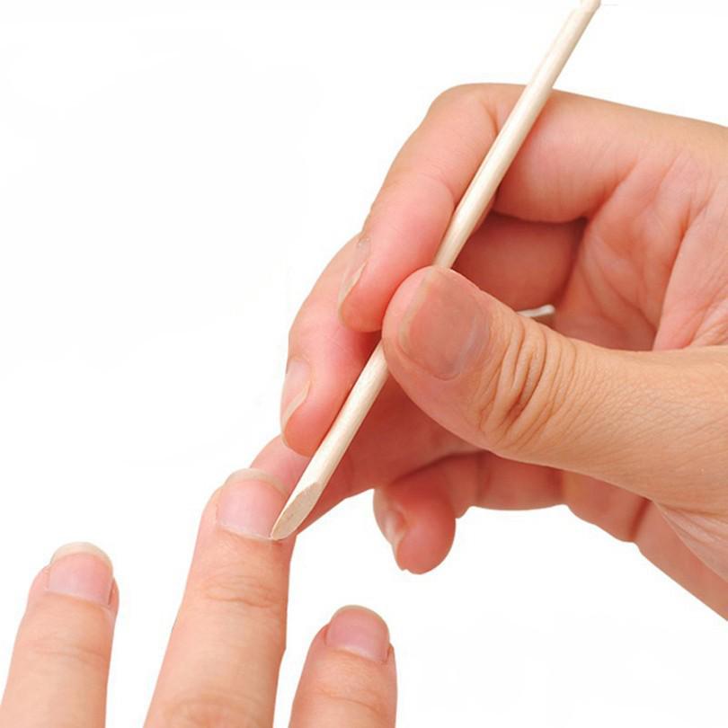 Nail Art Wood Sticks: Dotting, Cuticle Pusher, and Nail Remover with Pointed and Slanted Ends