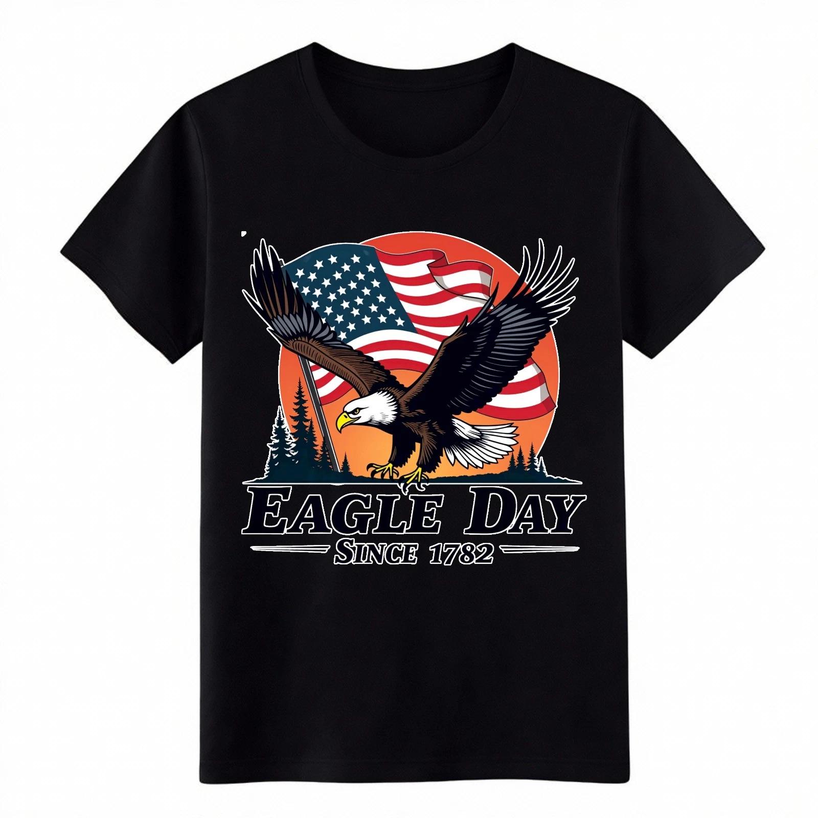 Eagle Day Since 1782 Bald Eagle T-Shirt - US Flag Patriotic American Pride Tee S