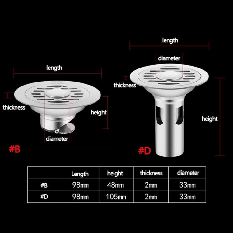 Polished Stainless Steel 10cm Floor Drain Cover Anti Odor Drain for Domestic Use