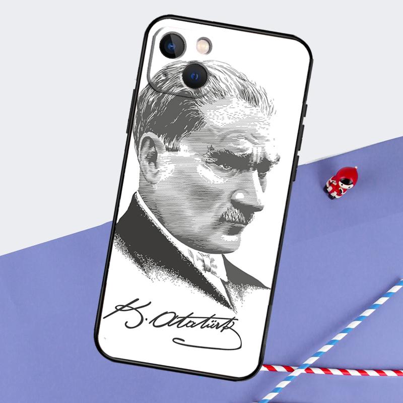 Mustafa Kemal Ataturk Phone Case For iPhone 16 Pro Max 11 13 14 15 Pro Max 12 Mini XR 16 15 Plus 16e Back Cover