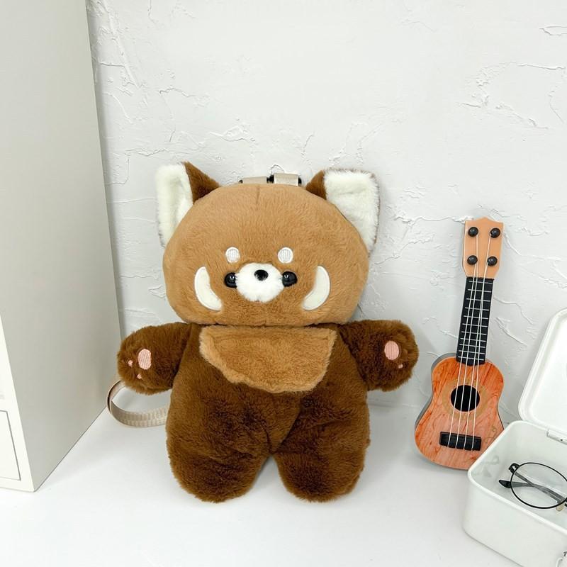 Panda Plüsch Rucksack Niedliche Plüschtier Puppe Damen Umhängetasche Fell Weiche Schultertasche Camping Reise Kawaii Party Weibliche Geburtstagsgeschenke