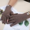 Touch Screen Gloves Autumn and Winter Warm Finger Gloves Thickened Warm Knitted Wool  Korean Student Gloves