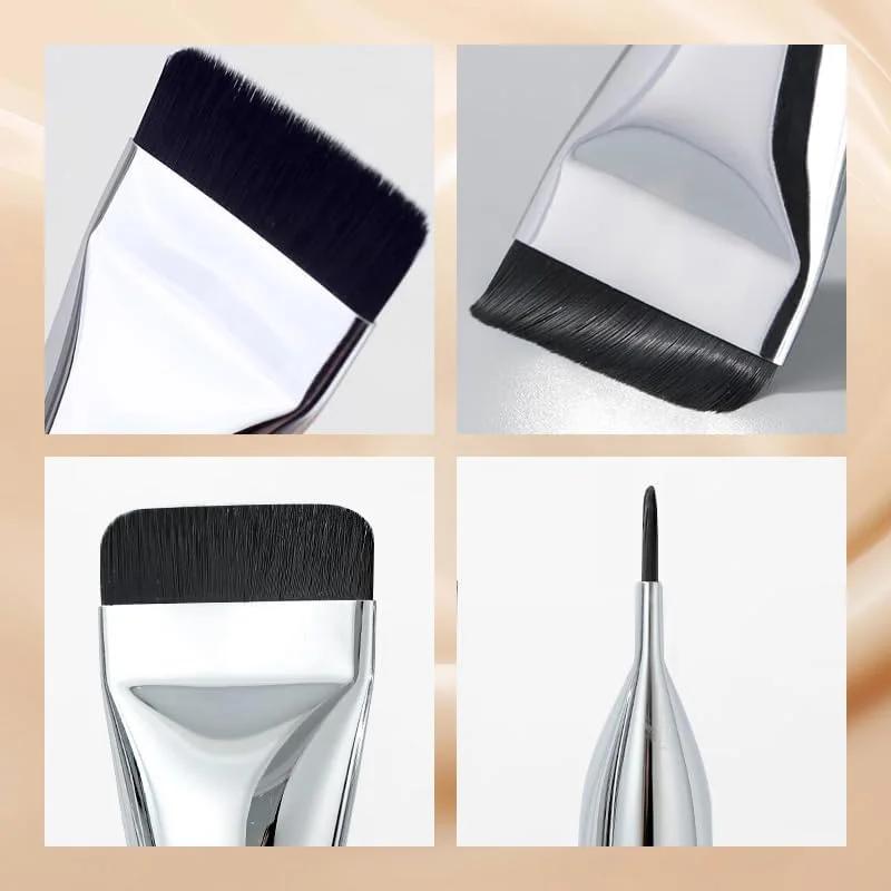 2pcs Ultra Thin Foundation Brush Flat Foundation Brushes Lightweight Thin Face Contour Brush for Liquid Makeup Blending Brushes