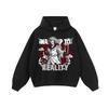 Mens Oversized Vintage Streetwear Hoodie Cotton Heavyweight Washed Graphic Pullover Sweatshirt