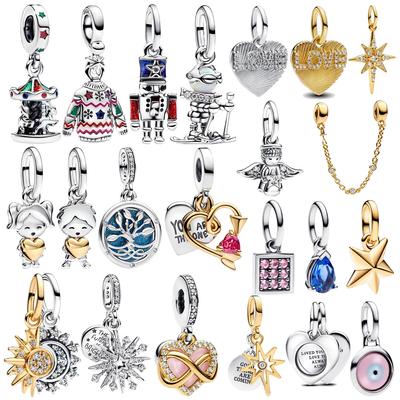 Copper Christmas Eve&Starlight&Love&Sun And Moon Dangle Charm Fit Diy Bracelet Fashion Jewelry