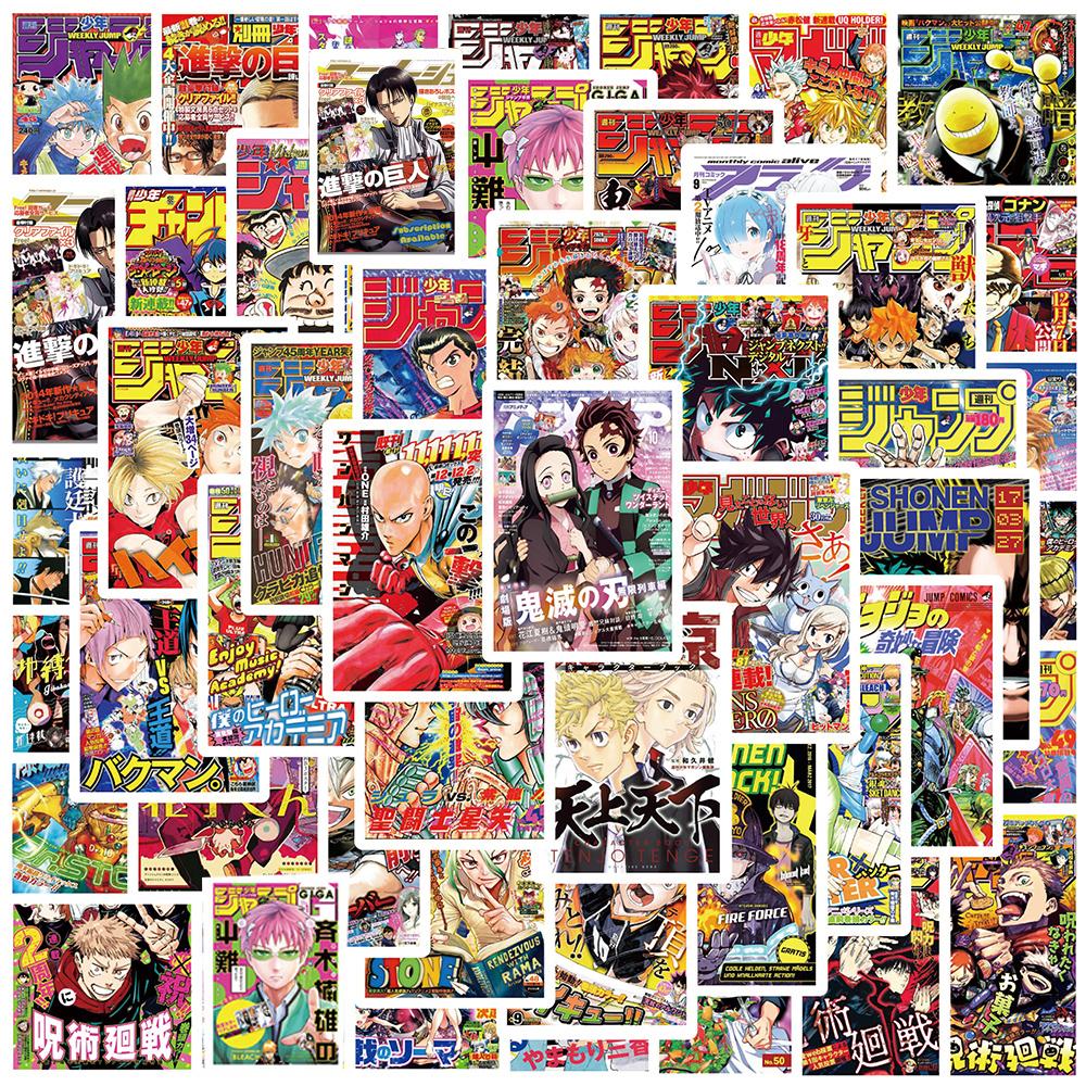 10/30/50pcs Small Size Mix Anime Jujutsu Kaisen Attack on Titan Aesthetic Poster Sticker Laptop Phone Decoration Sticker Kid Toy
