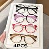 4 PCS Cute Candy Colored Ladies Reading Glasses Simple for Middle-aged and Elderly People Outdoor Travel Reading Books