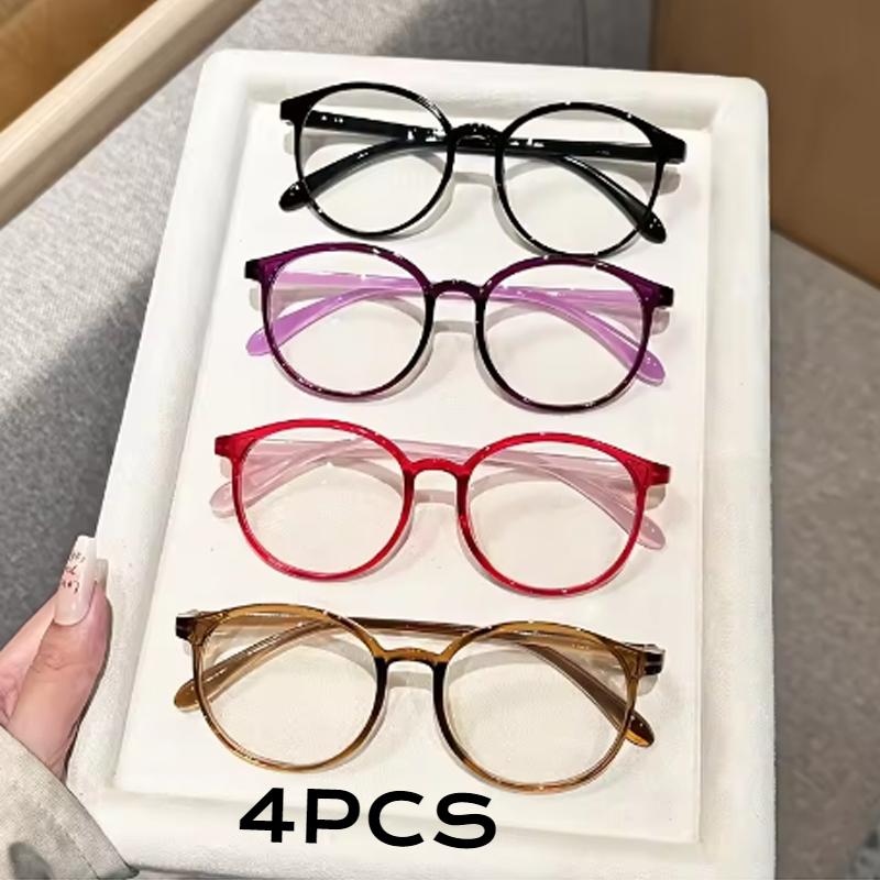 

4 шт. Милые женские очки для чтения конфетных цветов, простые для людей среднего и пожилого возраста, для чтения книг в путешествиях на открытом воздухе 4