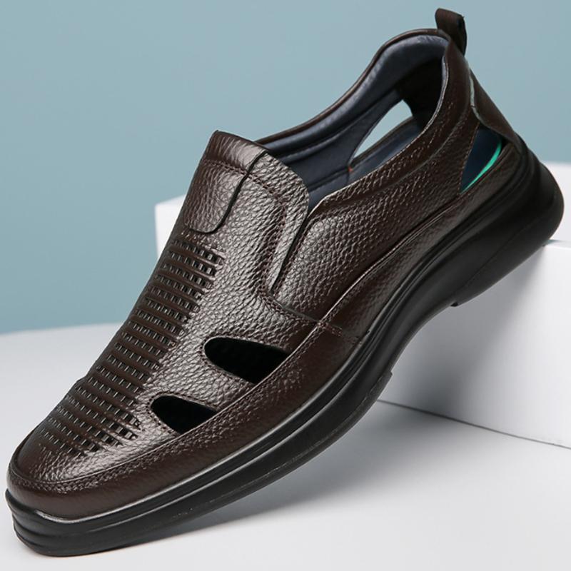 Модная мужская мягкая кожаная повседневная обувь 2024 года — фото 3