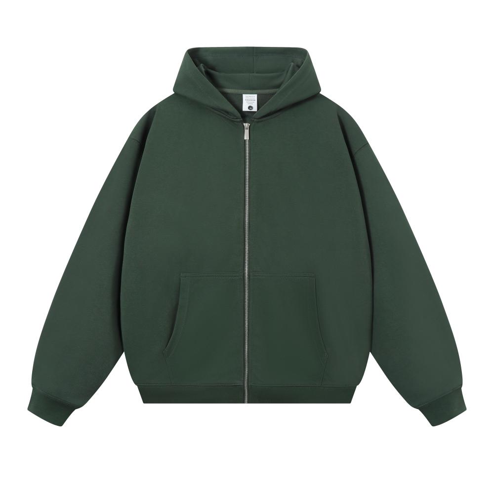 Hooded Zipper Sweatshirt Jacket for Men and Women Loose Fit Autumn Winter Thickened Sports Casual Cardigan