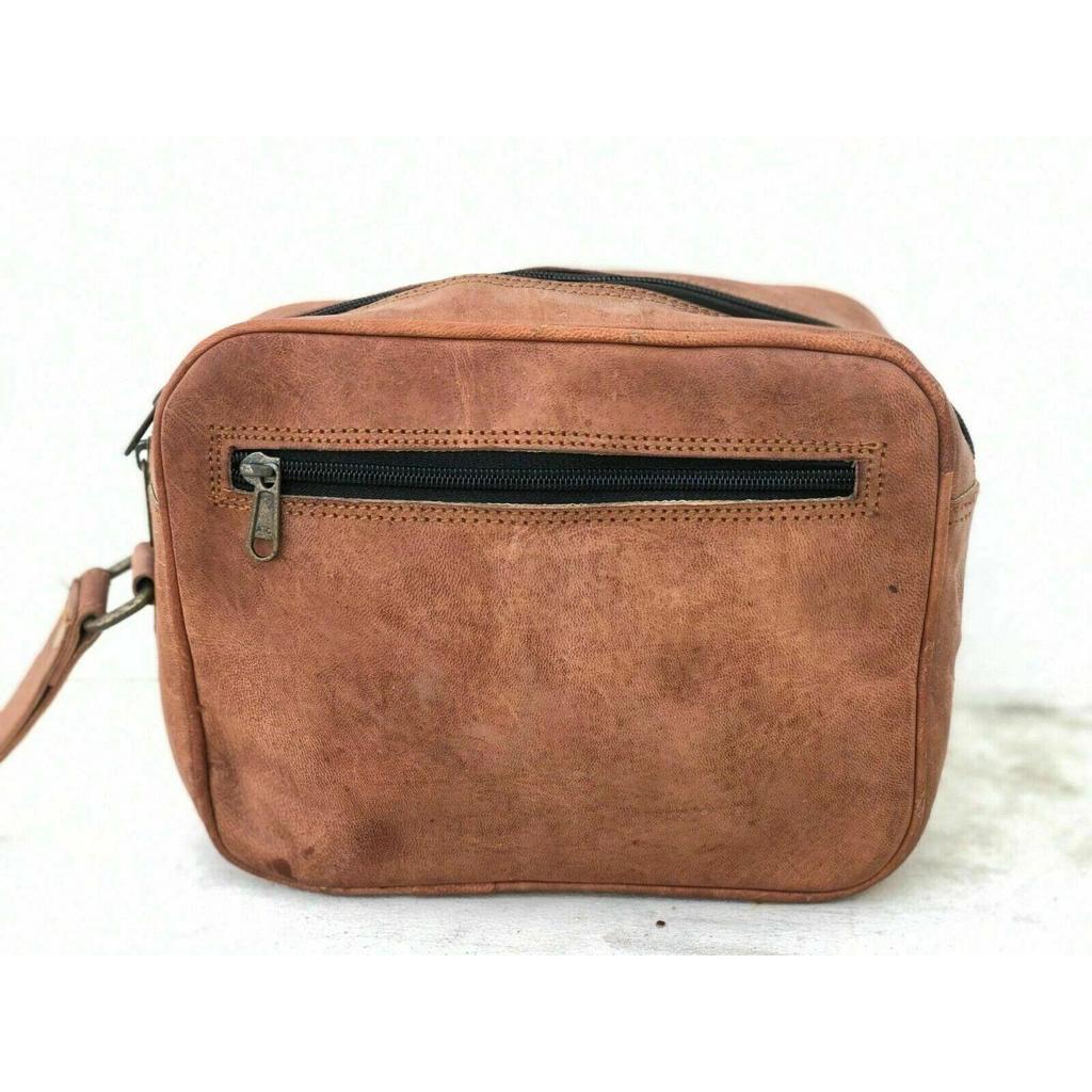 Leather Travel Toiletry Bag Shaving Dopp Kit Shaving Case Men's BAG
