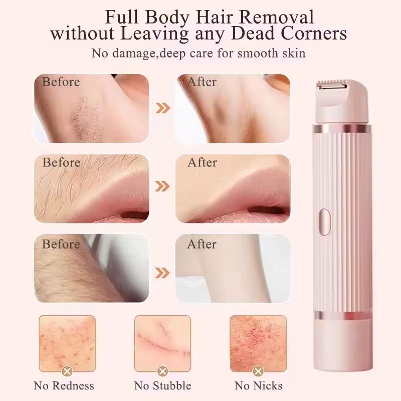 Electric Shaver for Women Double Head Hair Removal Rechargeable Hair Shaving Epilator Sensitive Area Bikini Hair Trimmer