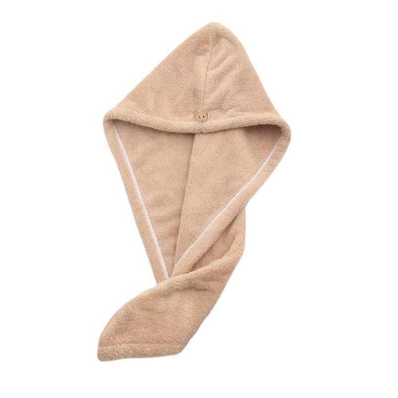 

Утолщенная шапочка для душа из кораллового флиса, однотонная, шапочка для сушки волос, шапочка для школьницы, быстросохнущая, мягкая, длинный код, пакет выпущенной версии, косынка single layer 25 * 65cm