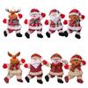 4pcs Cute Cartoon Christmas Plush Hanging Ornaments Smiling Santa Snowman Christmas Tree Decorations Festive Party Home Decor