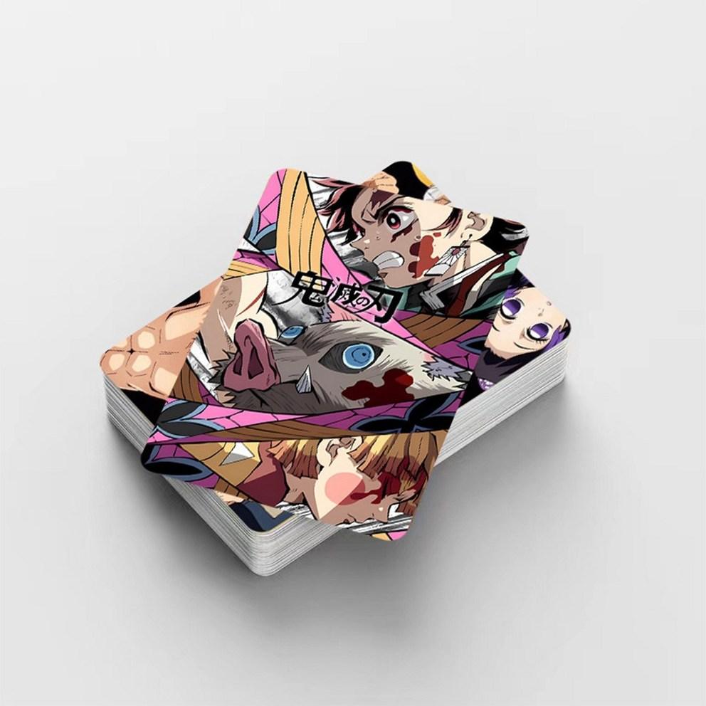 Demon Slayer: Kimetsu No Yaiba Lomo Card Photocard 60pcs Sticker 32pcs Tanjiro Nezuko Shinobu Anime Photocard Goods