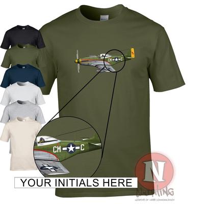 MUSTANG P51 T-shirt Personalizzata USAF Caccia Aereo Guerra Mondiale 2