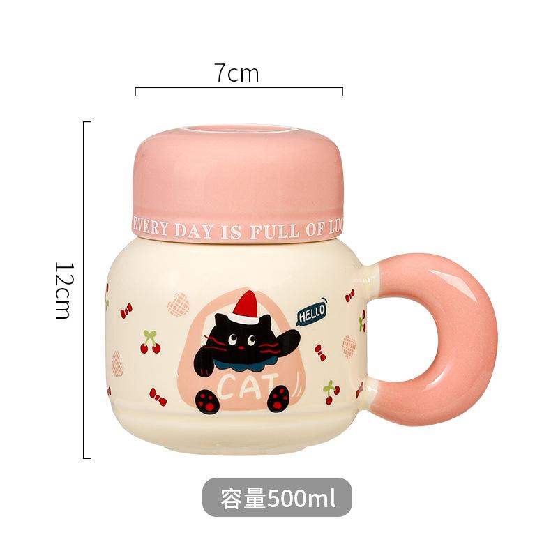 Cartoon Cute Ceramic Cup Water Cup Household Drinking Cup Breakfast Milk Cup Girls Gift Souvenir