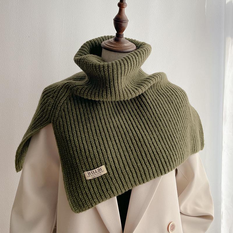 

Новый теплый шарф на осень и зиму, женский корейский вариант, защита шеи и от холода, декоративная вязаная шаль One Size