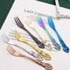 20Pcs Gold Dinnerware Set Food Grade Stainless Steel Cutlery Set Dinner Knife Fork Spoon Royal Silverware Mirror Flatware Set