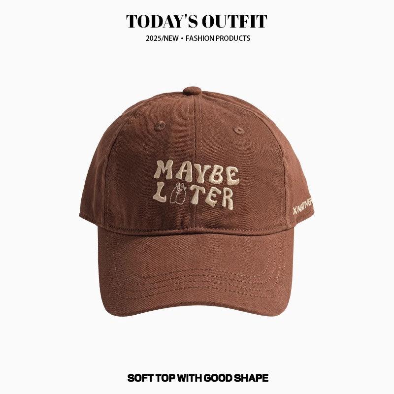 

Letter Embroidered Large Head Circumference Showing Face with Small Duckball Cap for Women New Style Sun Visor Baseball Hat for Men