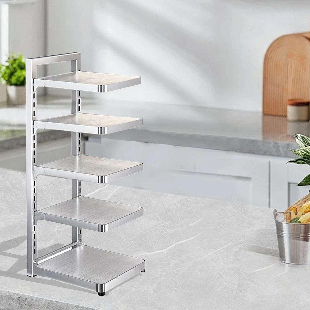 Pot Pan Rack Pots and Pans Organizer for Cabinet Countertop Home Accessories 5 Tier