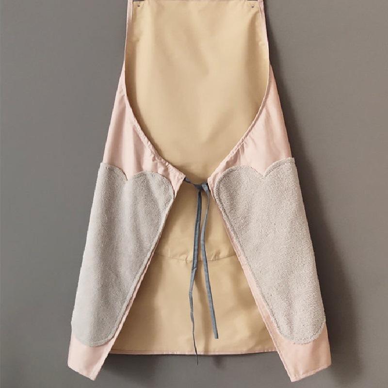 Garland Rabbit Kitchen Apron, Waterproof and Stain-resistant Coral Velvet Hand Towel Apron, Neck-hanging and Waist-encircling Apron