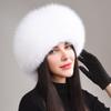 Fox Hair Hat Winter Women's Fur Hat Warm Ear Protection Princess Bun Hat