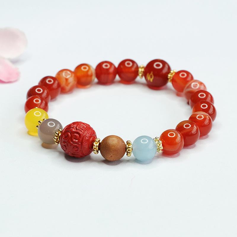 Fire Agate Dragon Pattern Bracelet, Nine Purple Li, Year of the Dragon MN4030101